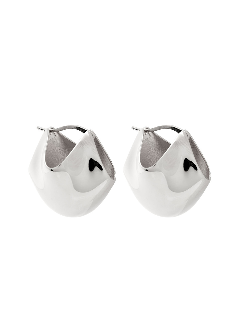 Lotus Medium Palladium-plated Earrings