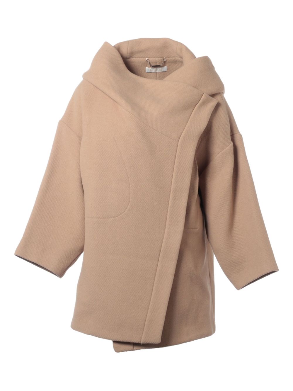 Asymmetric hooded jacket - Neutrals