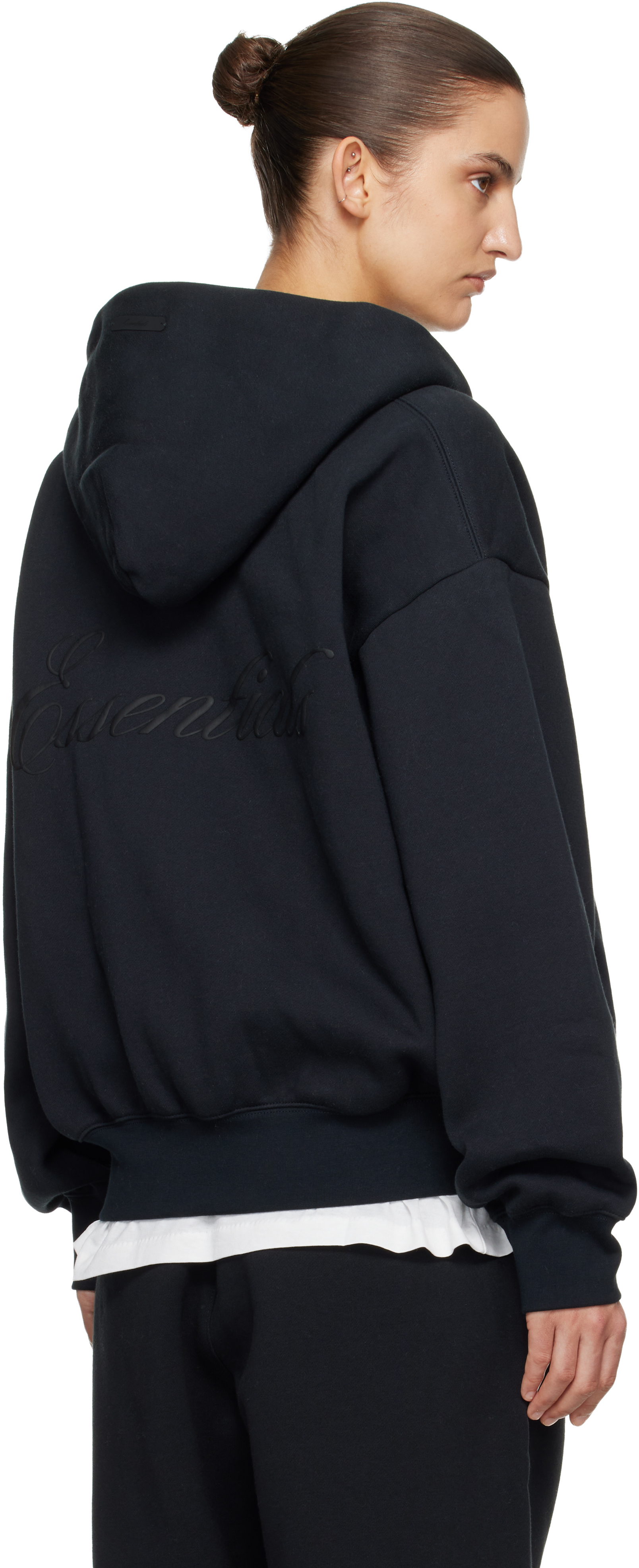 Black Classic Zip-Up Hoodie