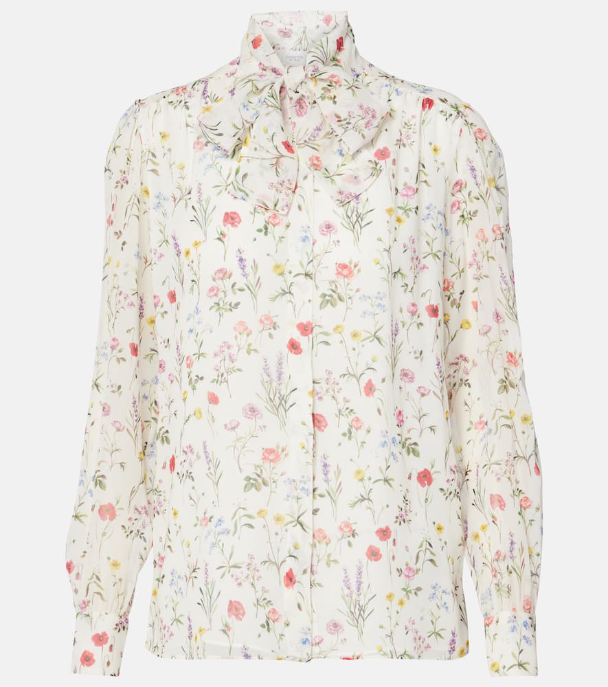 Printed silk blouse