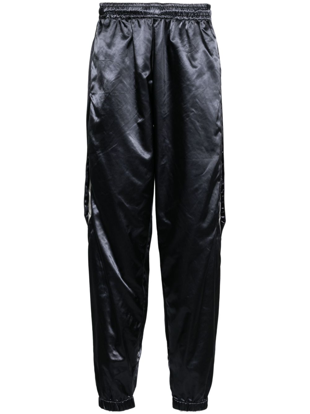 Wet look split pants - Black