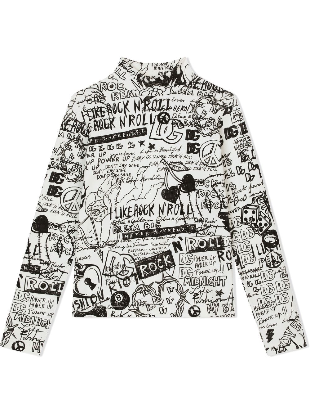 Rock n' Roll sketch-print T-shirt - White