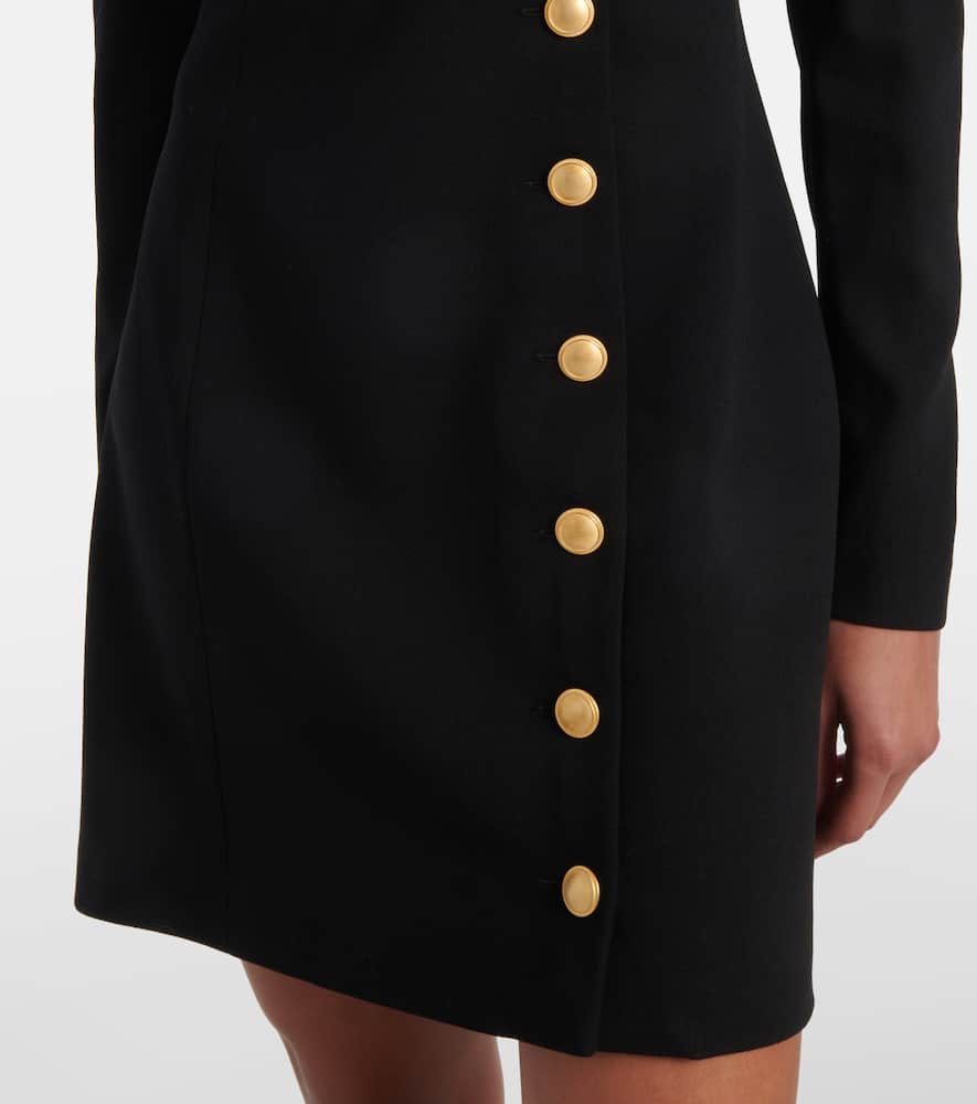 Wool-blend crêpe minidress