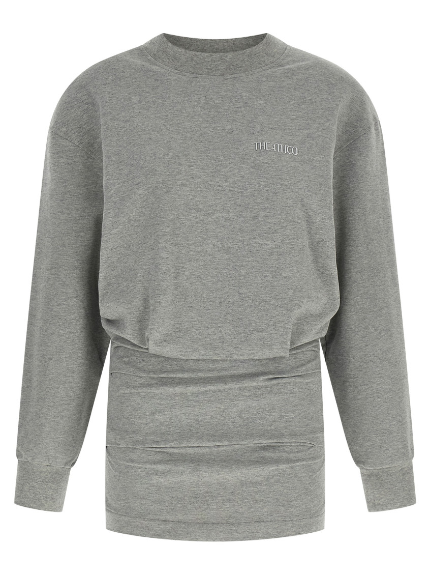 Draped Mini Dress Dresses Gray