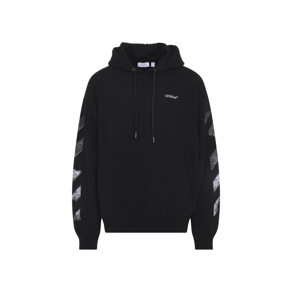 Black Graphic Print Hoodie