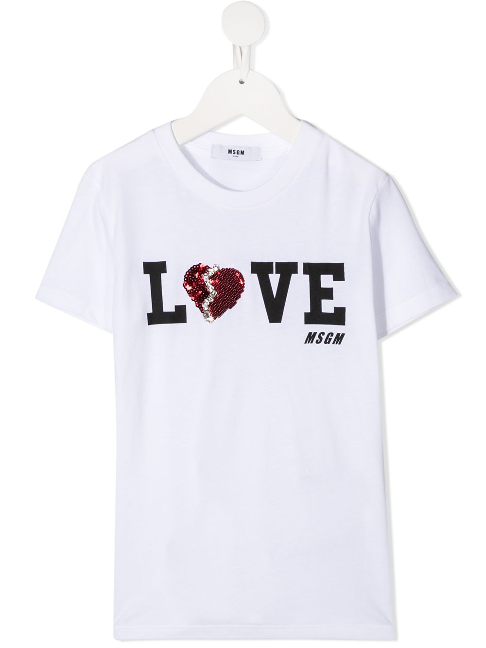 Embellished-logo T-shirt - White