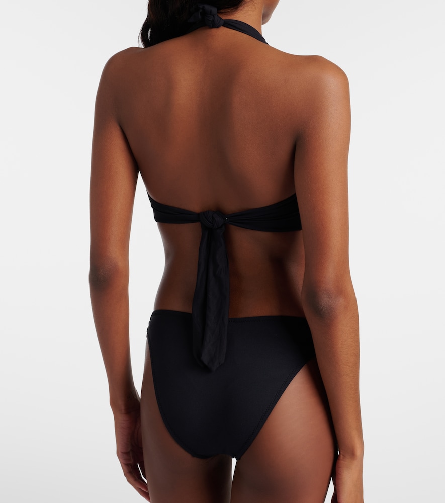 Paris embellished halterneck bikini top
