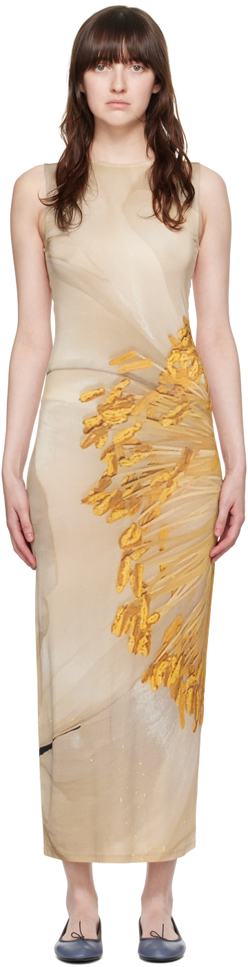Paloma Wool Beige Fortunata Maxi Dress