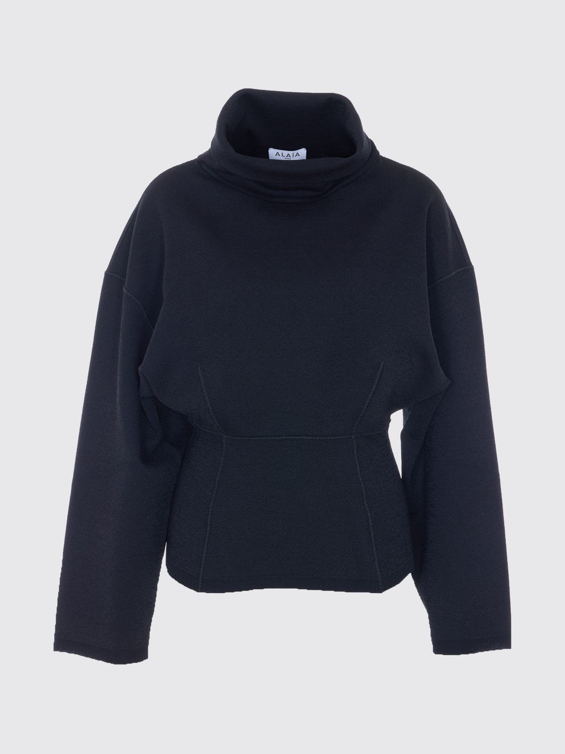 ALAÏA Slim-Fit Turtleneck Jumper in Silk Blend with Dropped Shoulders