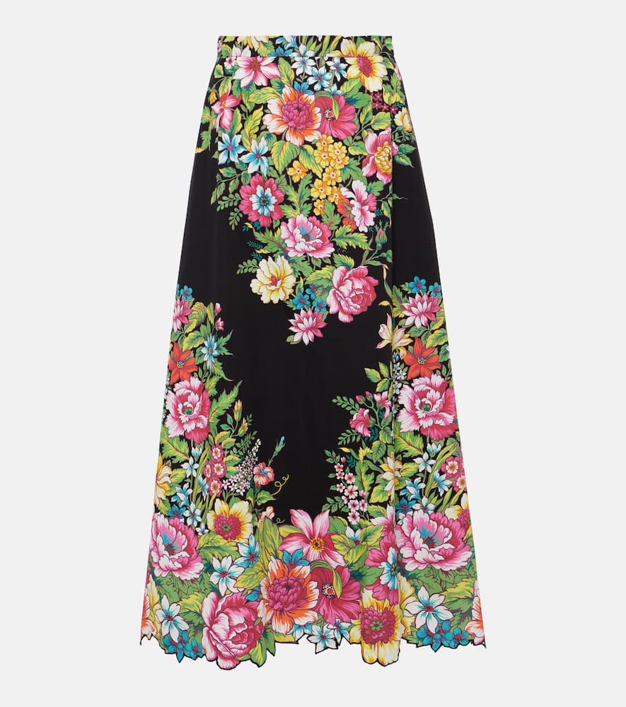 Floral cotton maxi skirt