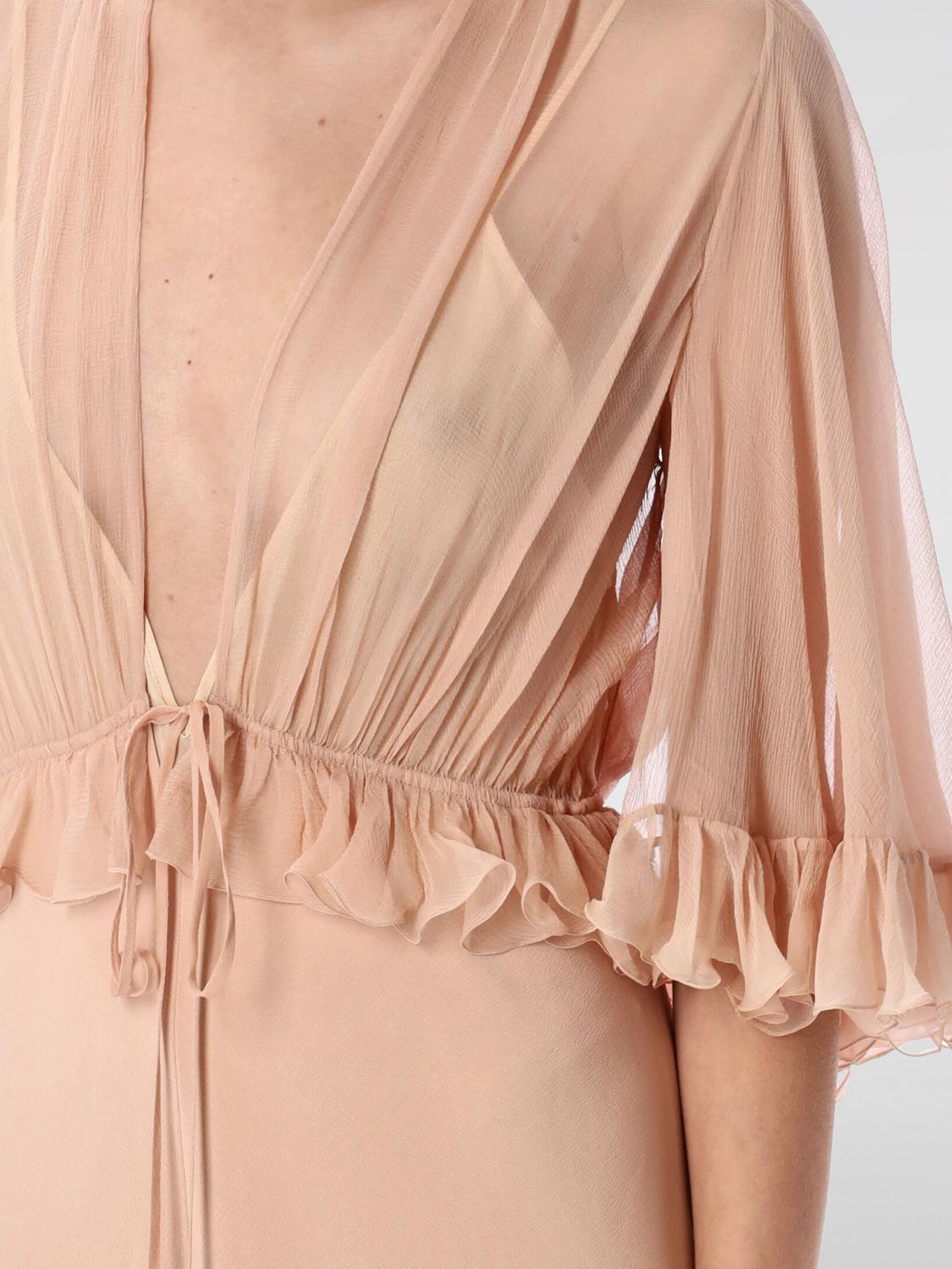 V-neck crepe maxi dress - Pink