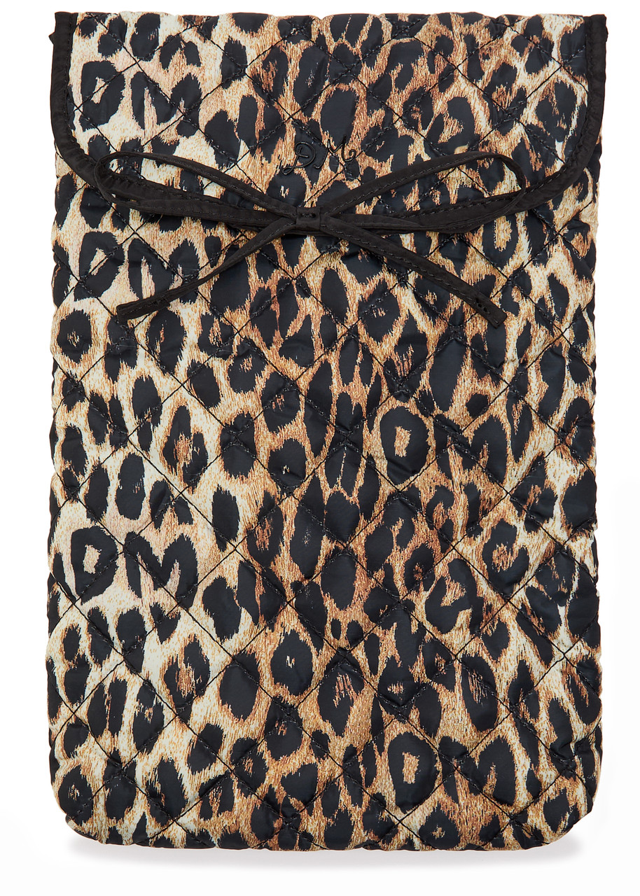 Damson Madder Leopard-print Quilted Shell Laptop Case