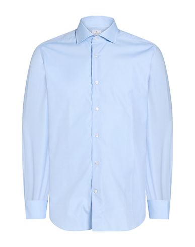 Man Shirt Azure Size 17 Cotton