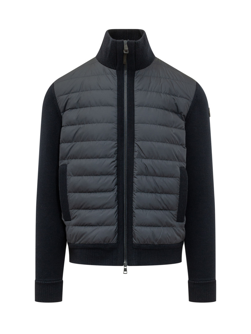 Black Quilted Logo Cardigans