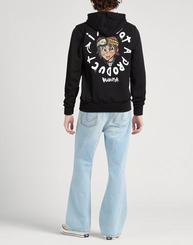 Man Sweatshirt Black Size S Cotton