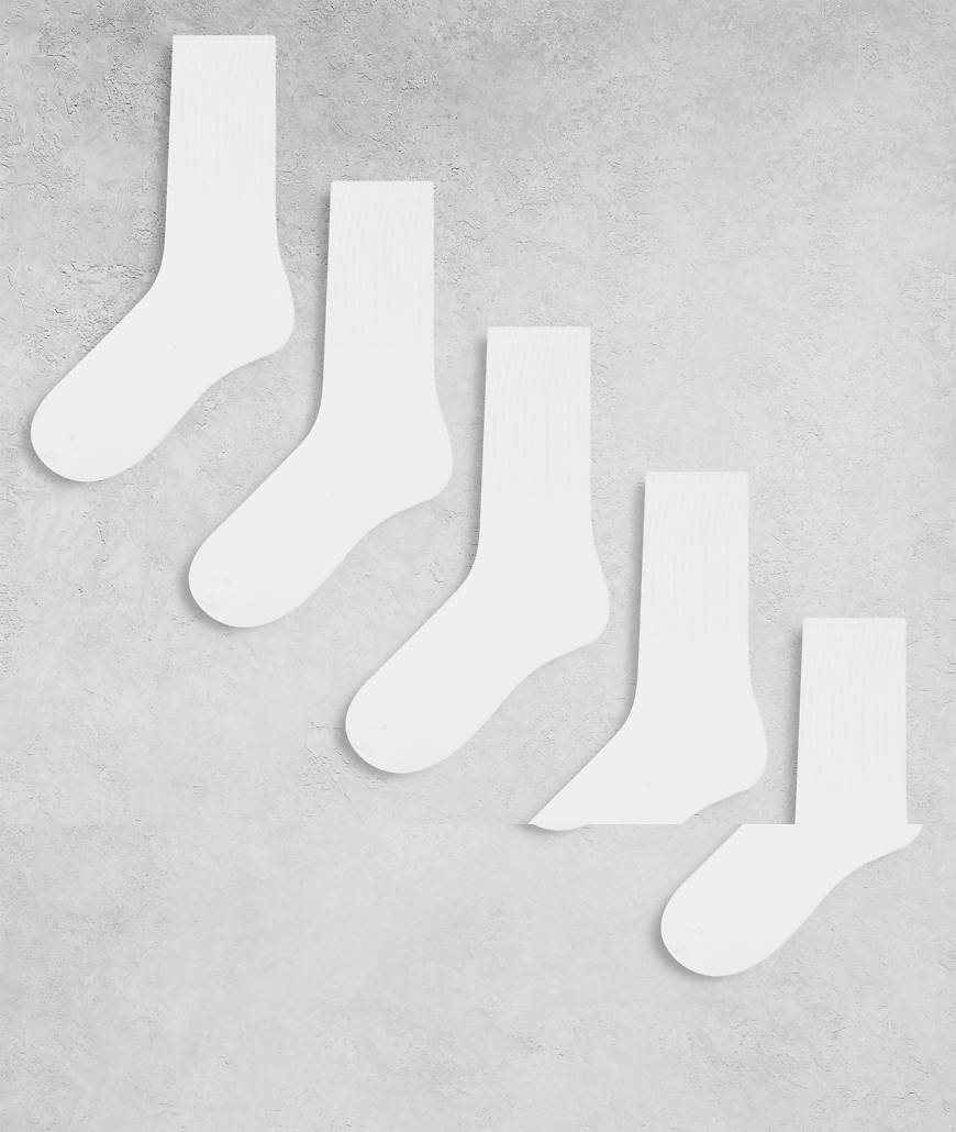 Athletic socks 5 pack in white