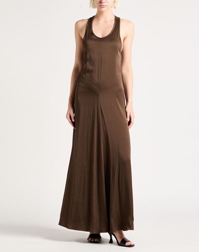 Woman Maxi dress Military green Size 10 Viscose, Acetate, Cotton