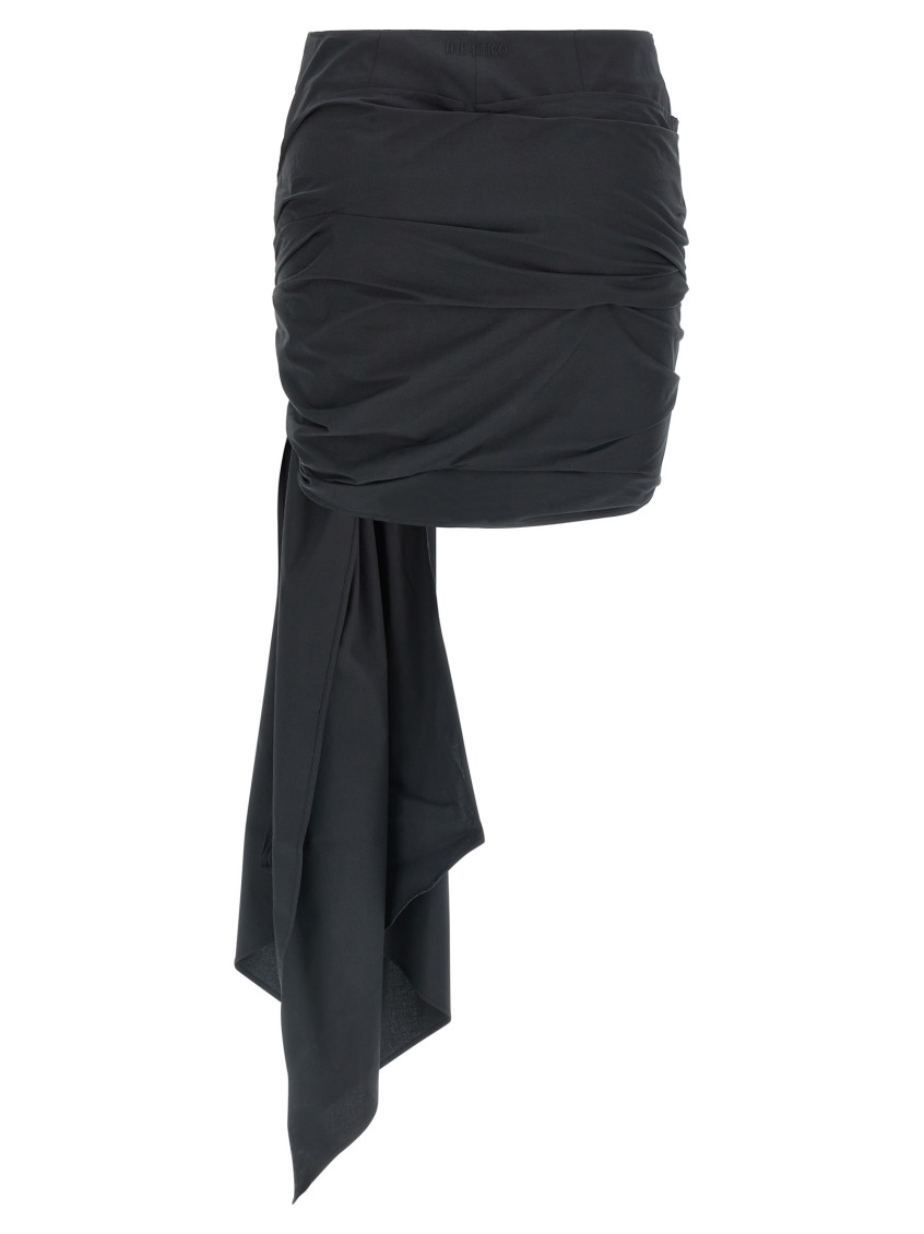 The Attico - bow skirt asymmetric hem button detai