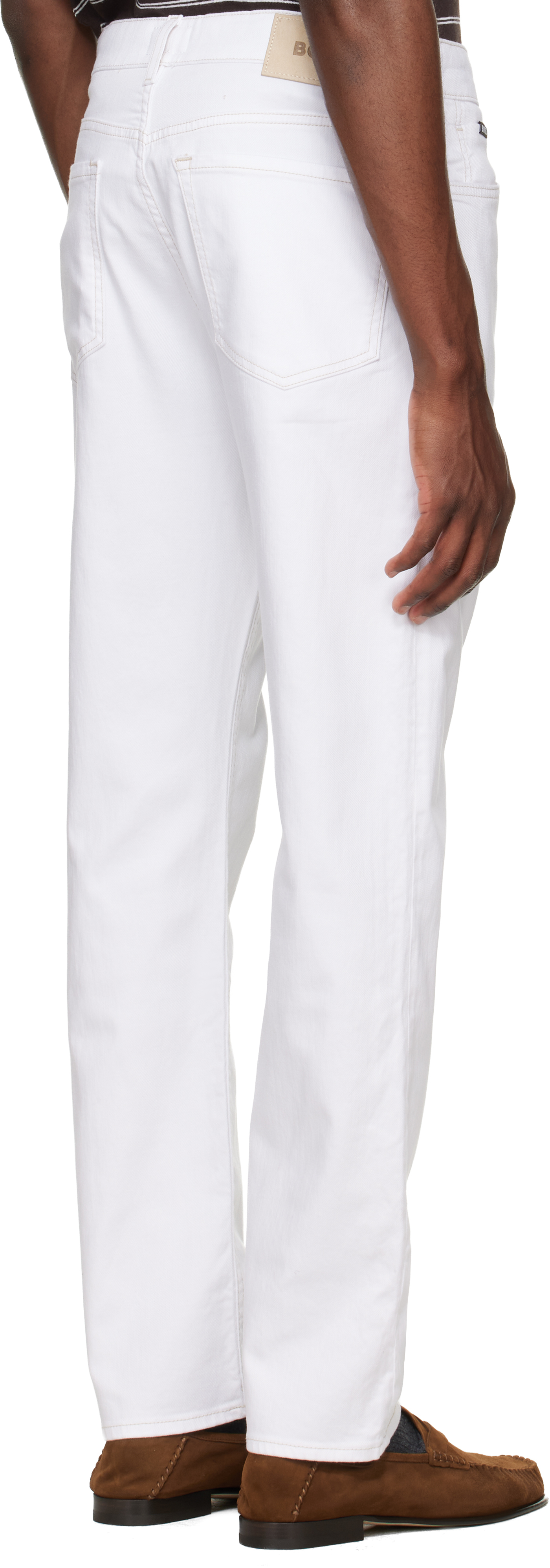 White Five-Pocket Stretch Jeans