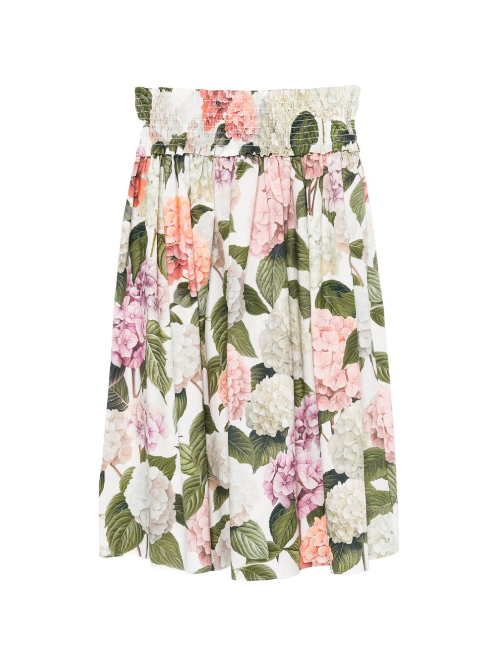 Floral Print Shirred Detail Pleated Mini Skirt