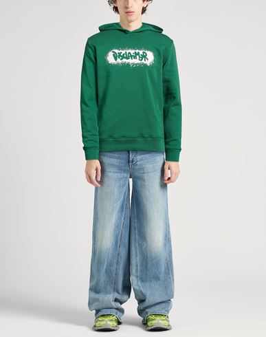 Man Sweatshirt Green Size L Cotton