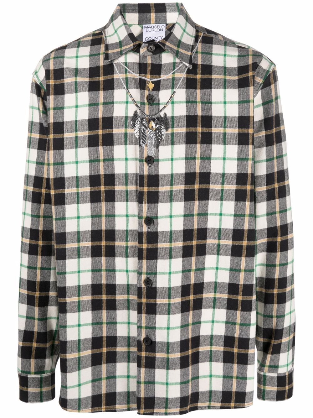 Feather checked shirt - Neutrals