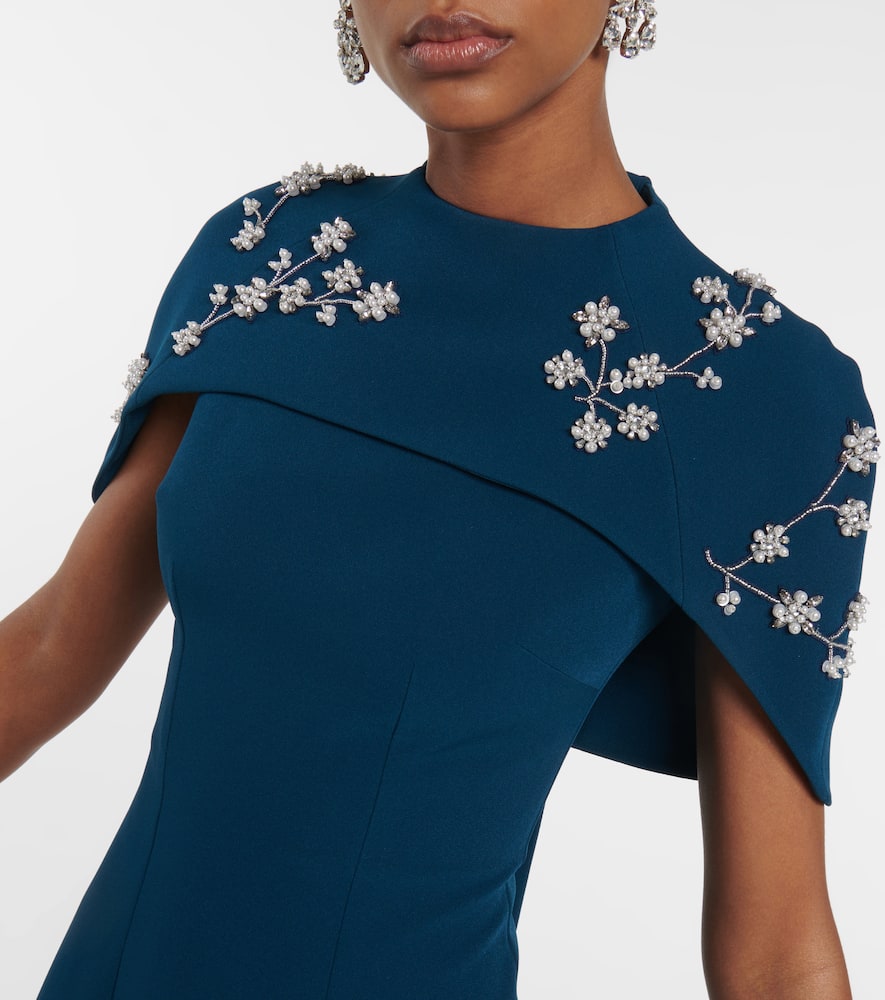 Embellished crêpe gown