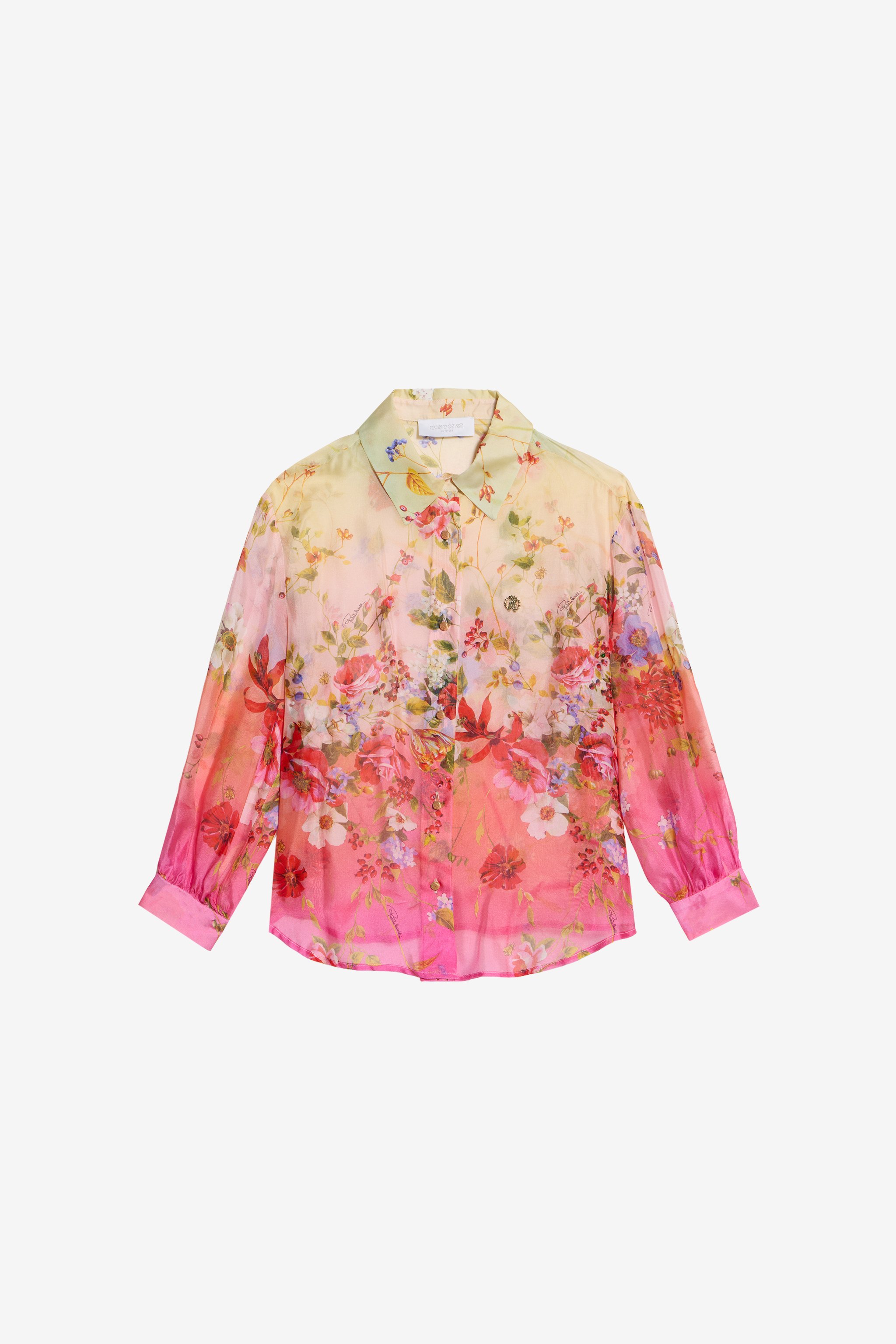 Miami Flowers Print Silk Blend Shirt