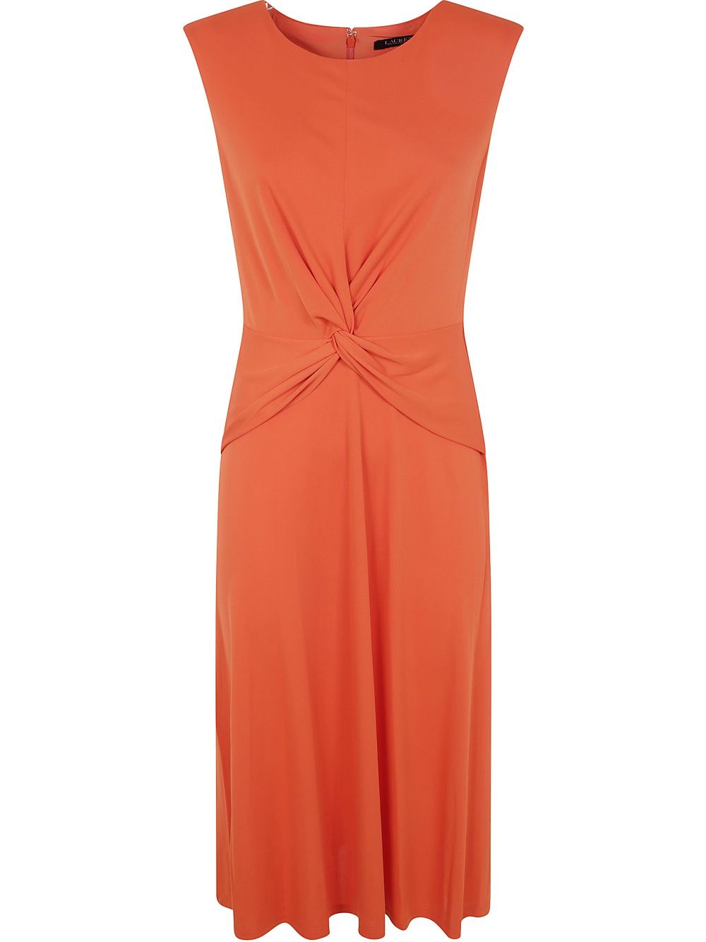 Twist-detail midi dress - Orange