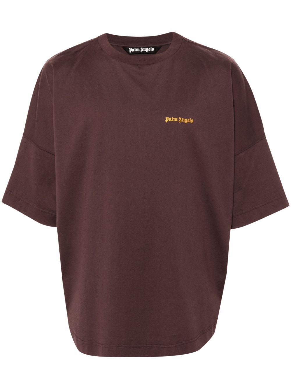 Embroidered-logo cotton T-shirt - Purple
