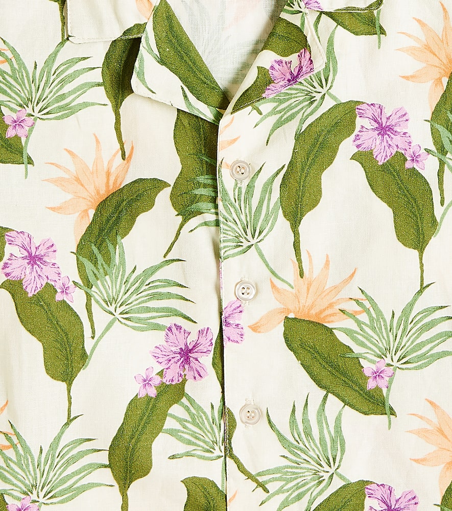 Hills printed linen and cotton shirt