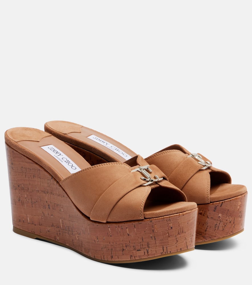 Leda suede wedge mules