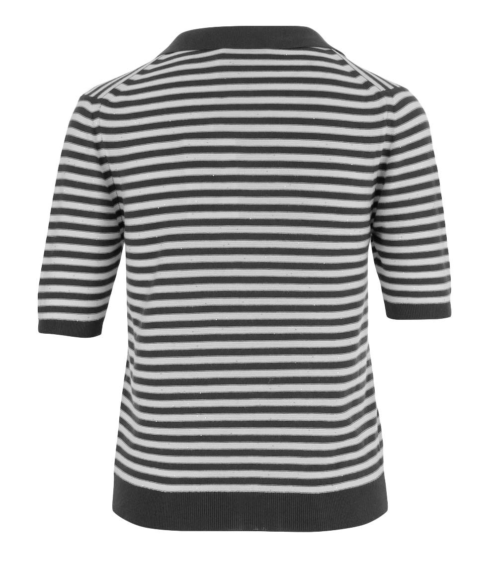 Multicolor Stripes Shirt Collar Polo