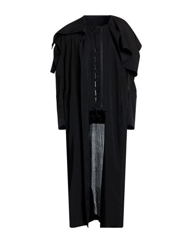 Woman Overcoat & Trench Coat Black Size 1 Wool, Rayon