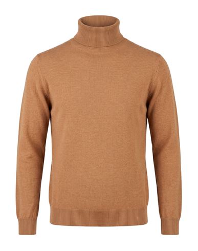 Man Turtleneck Camel Size XXL Merino Wool, Cashmere