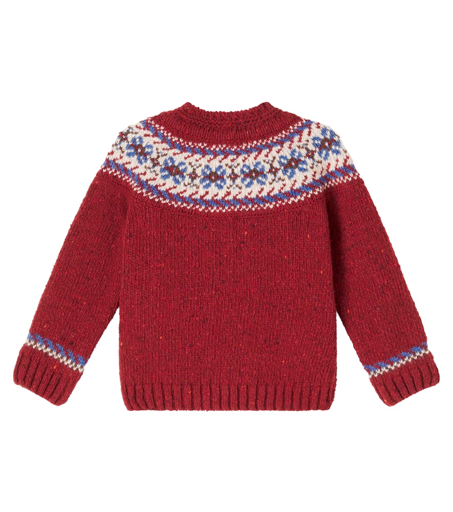 Intarsia wool-blend cardigan