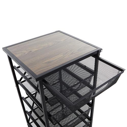 5-Drawer Cart with Wooden Top