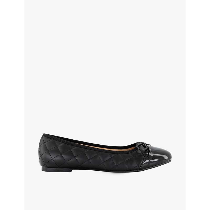 Womens Black Quilted Amelie Quilted Leather Ballet Flats