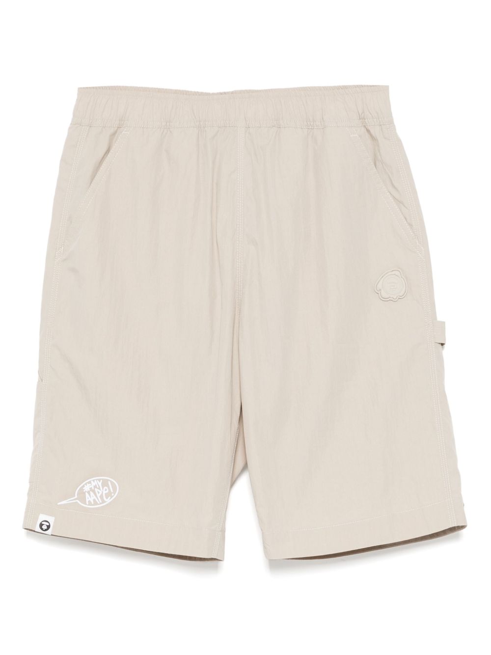 AAPE BY *A BATHING APE® logo-patch shorts - Neutrals