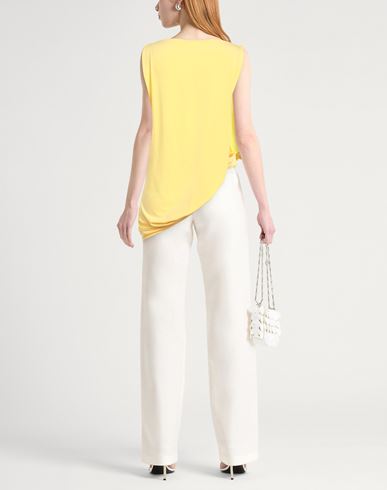 Woman Top Yellow Size L Viscose, Polyester, Elastane