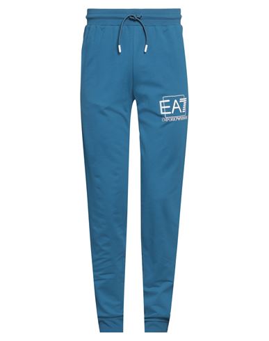 Ea7 Man Pants Pastel blue Size XS Cotton, Elastane