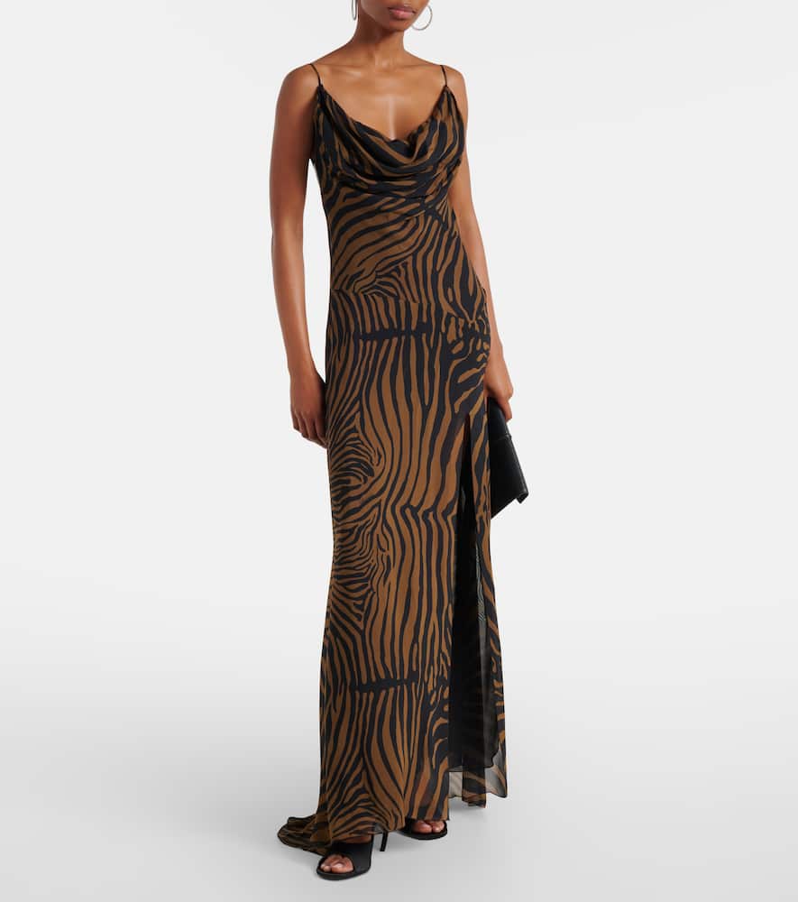 Zebra-print maxi dress