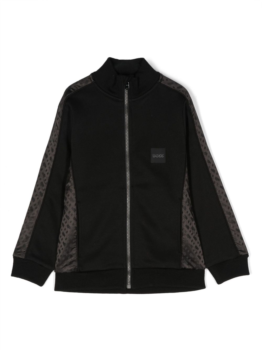 Monogram panelled zipped sweatshirt - Black