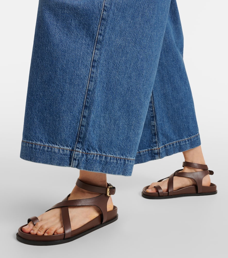 April pleated wide-leg jeans
