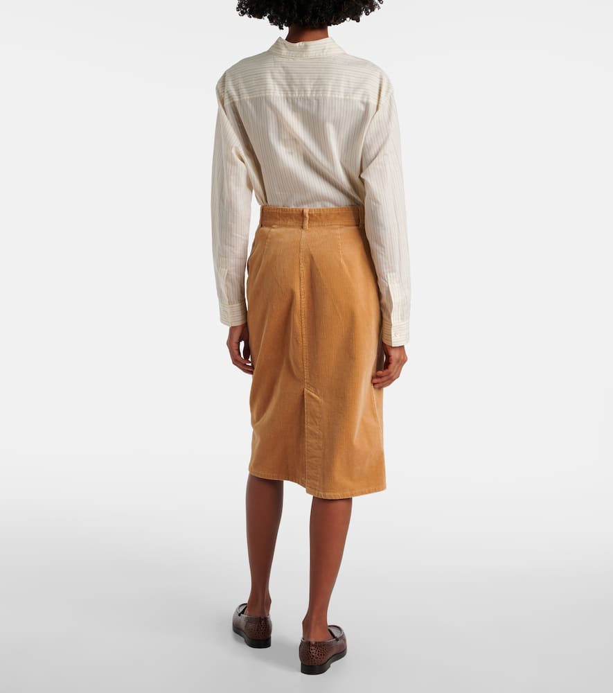 Cotton corduroy pencil skirt