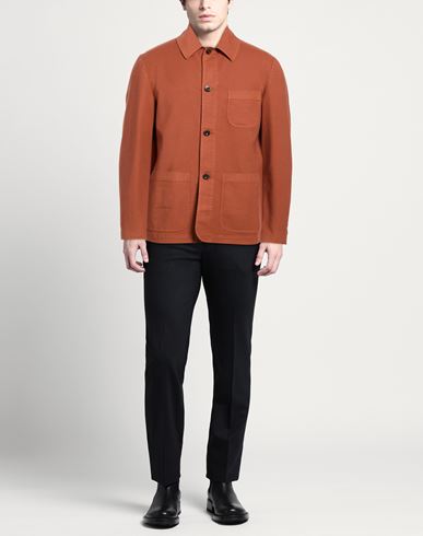 Man Jacket Rust Size 36 Cotton, Elastane