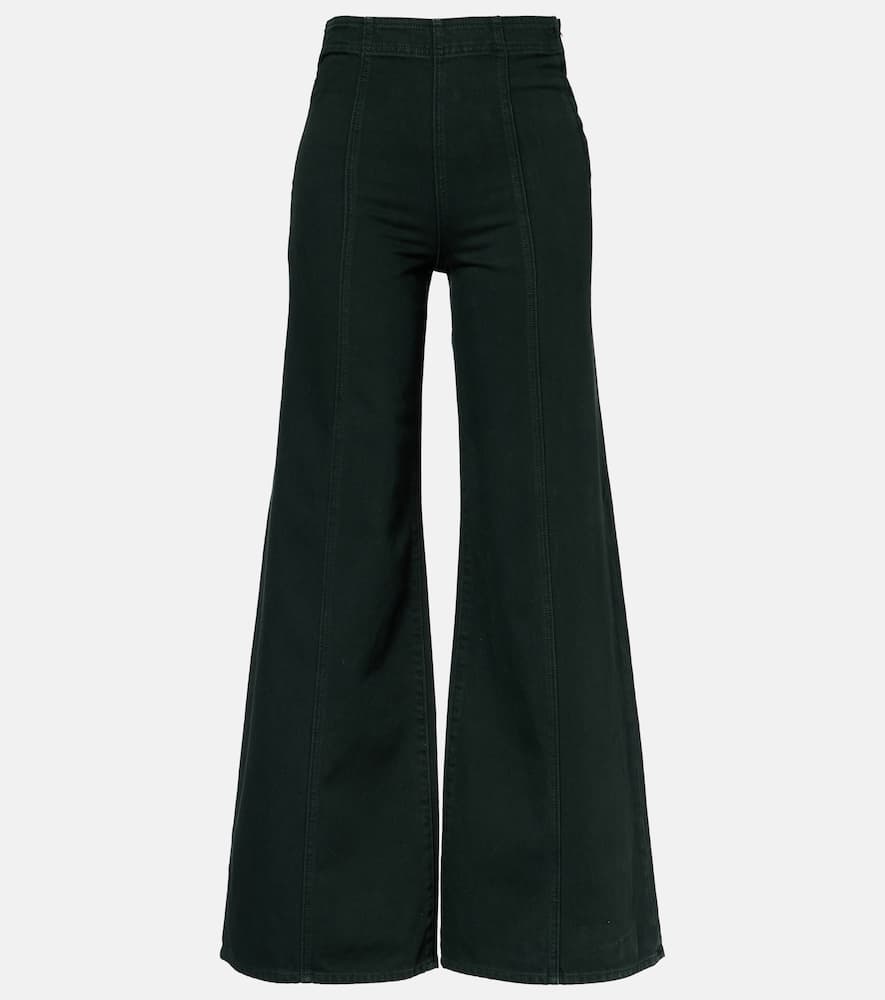 Bianca high-rise cotton wide-leg pants