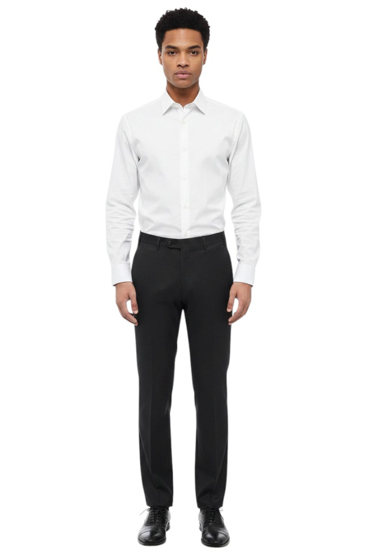 Grey Flat Front Trousers