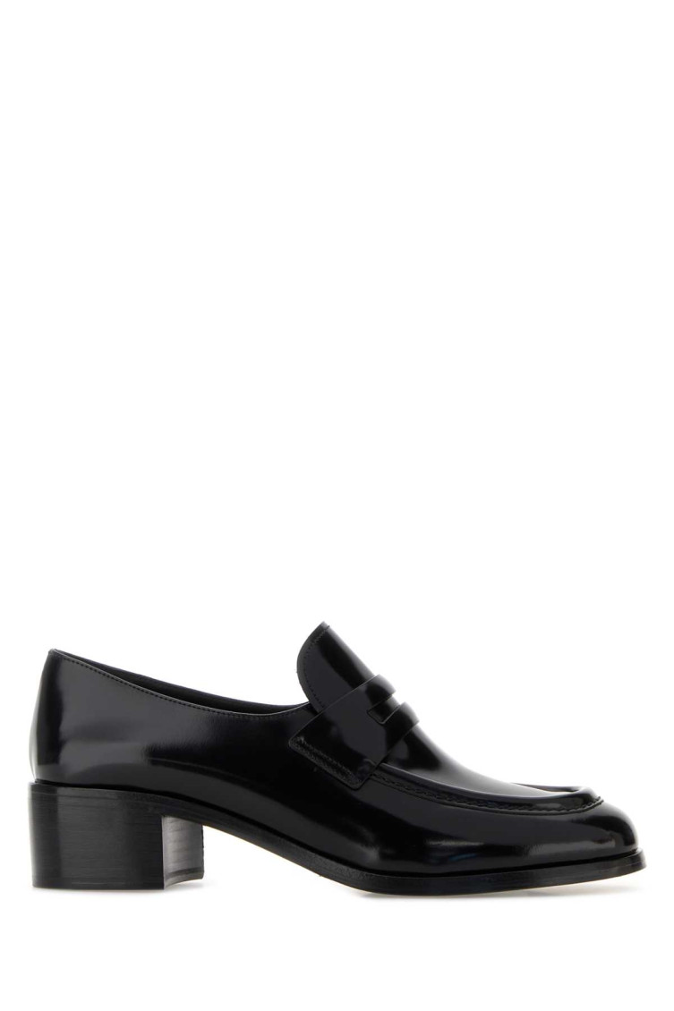 Black Leather Prudence Loafers