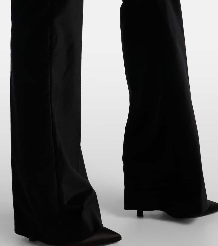 Roux cotton-blend velvet flared pants